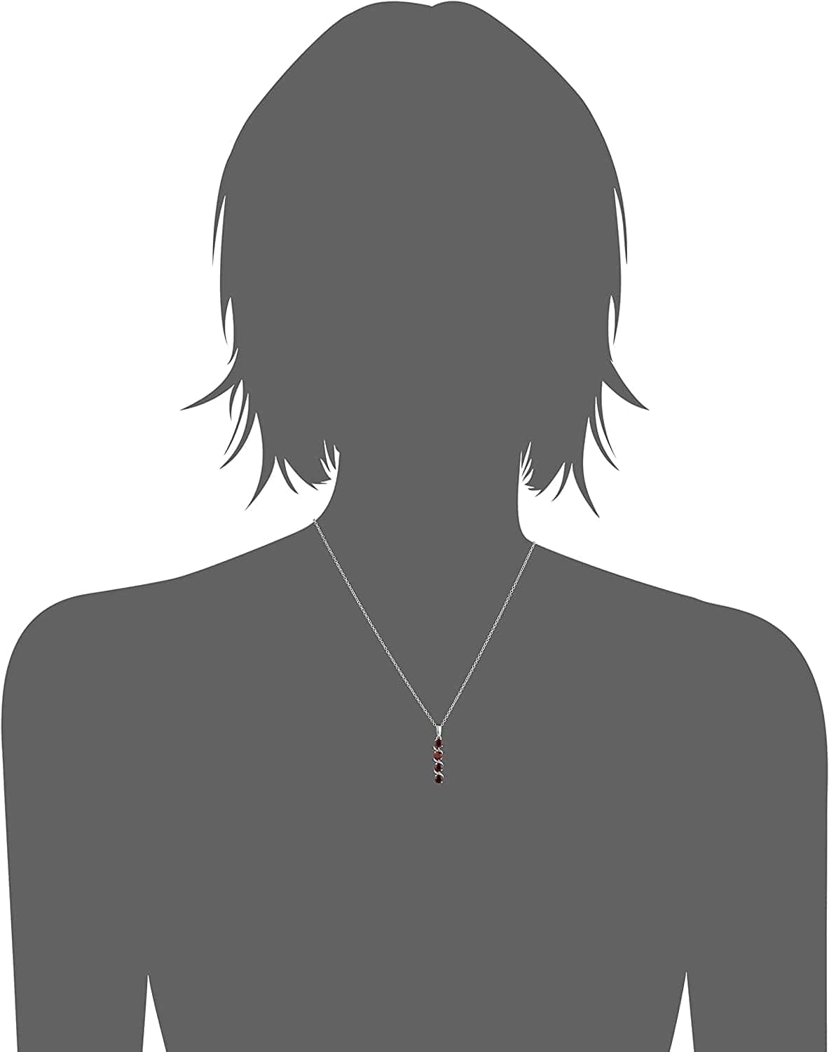 Collection Sterling Silver 4-Stone Genuine or Created Gemstone Pendant Necklace (4Mm), 18”