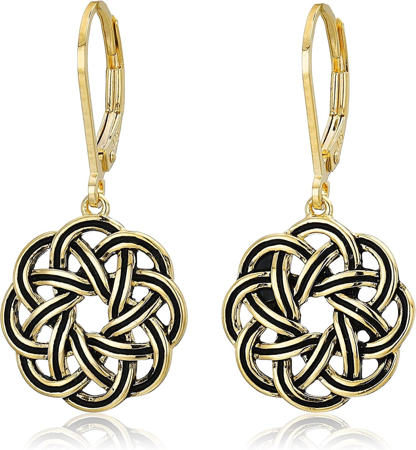 Collection Sterling Silver Celtic Knot Lever-Back Drop Earrings Silver