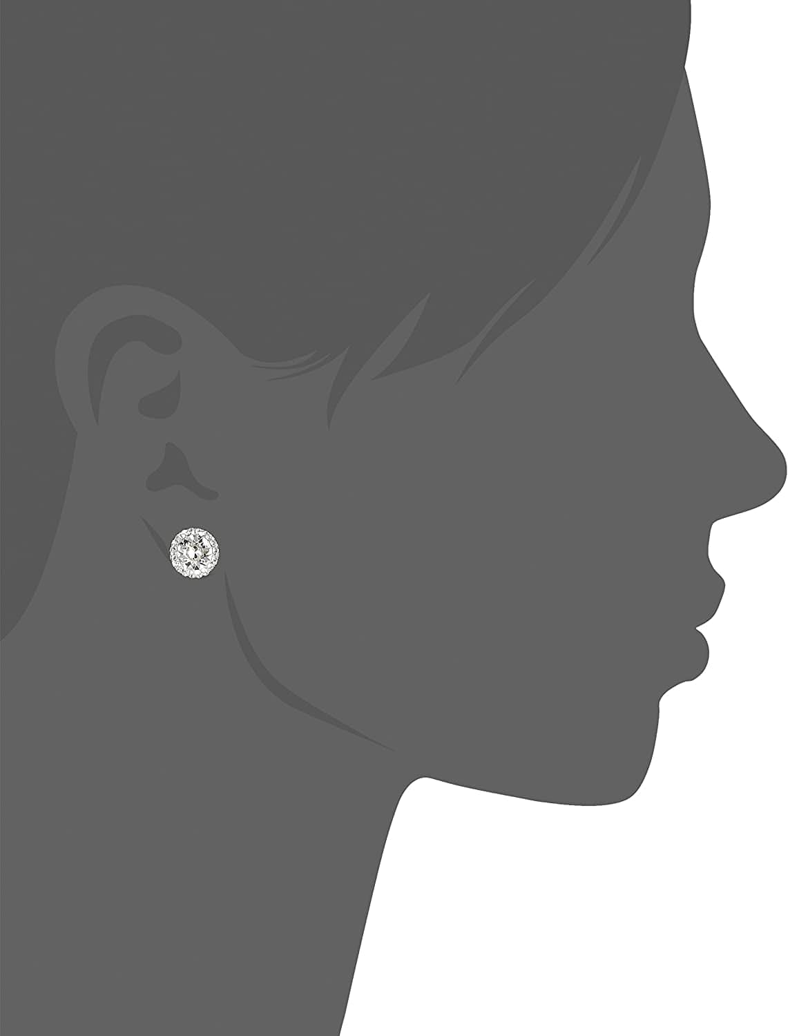 Collection Sterling Silver Crystal Halo Stud Earrings