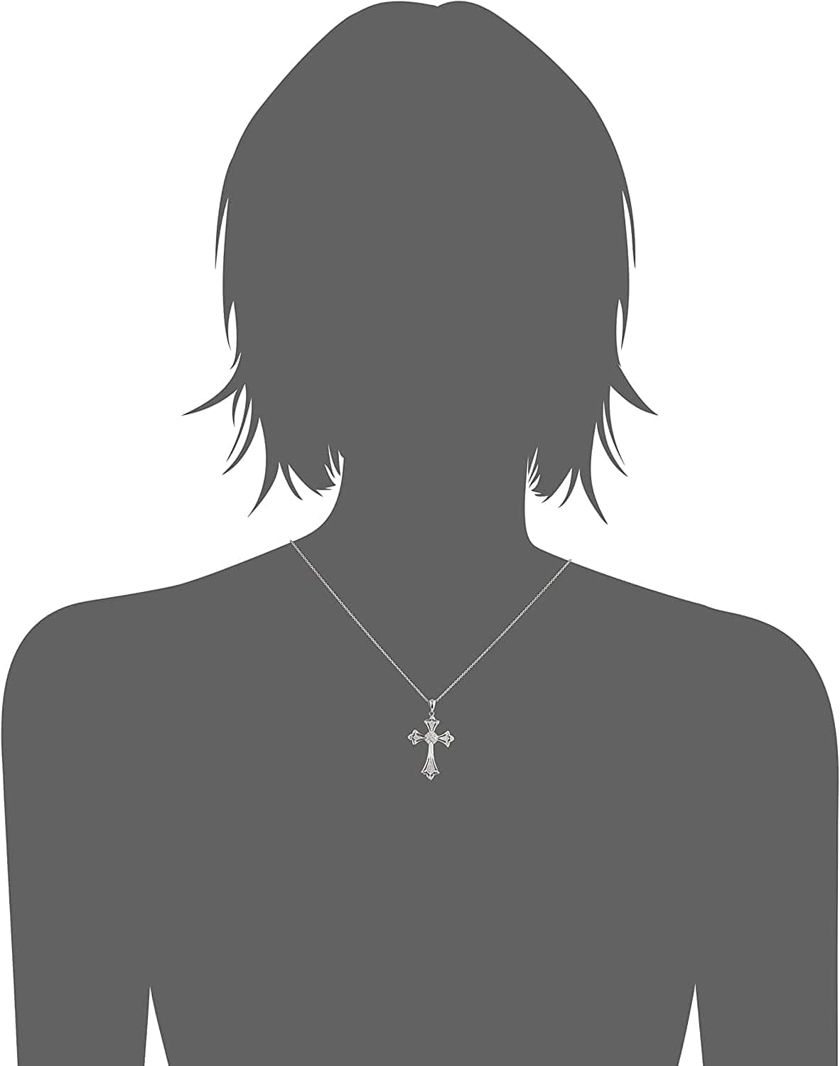 Collection Sterling Silver Diamond Accent Cross Pendant Necklace, 18"