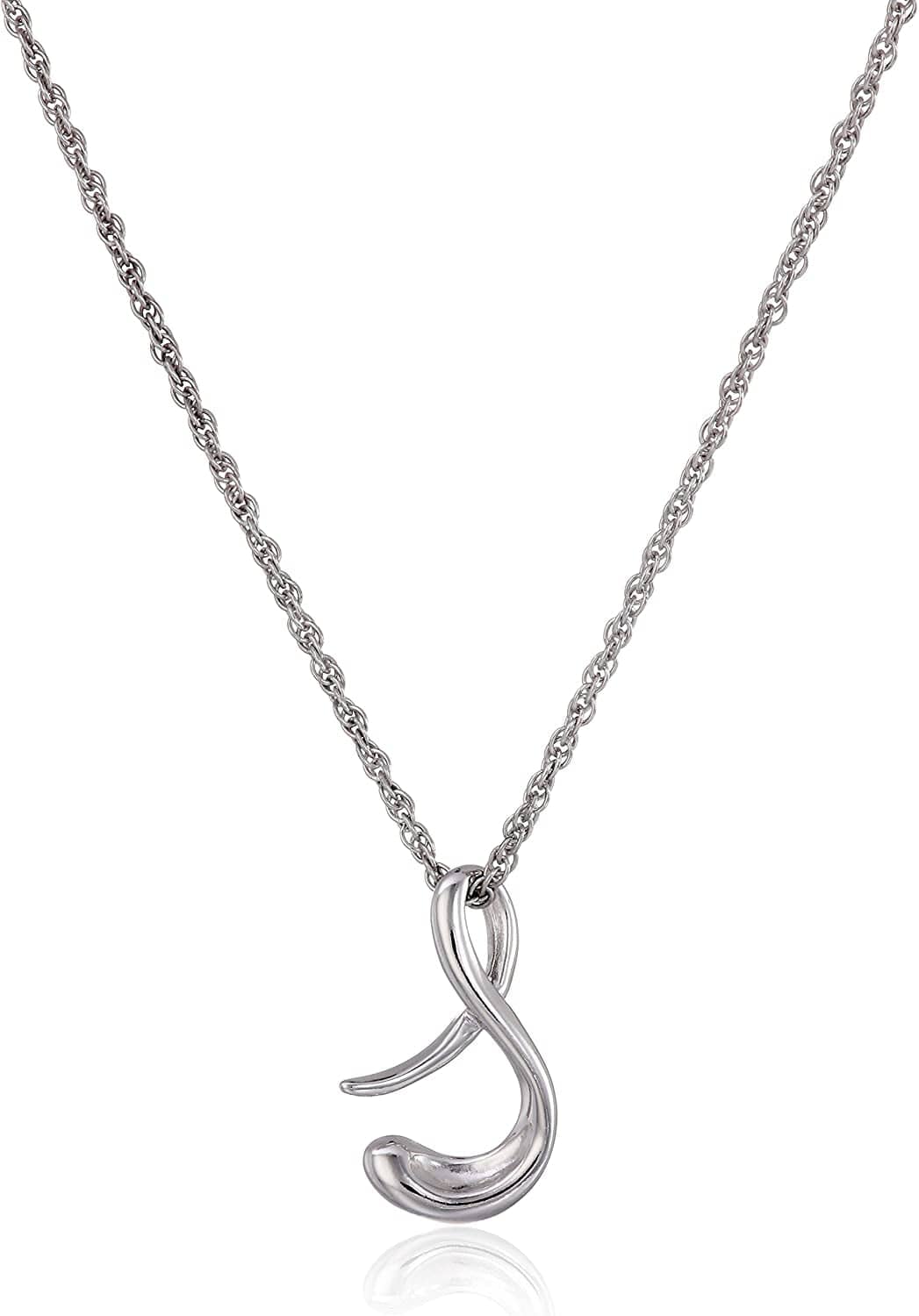 Collection Sterling Silver Initial Pendant Necklace Silver / S