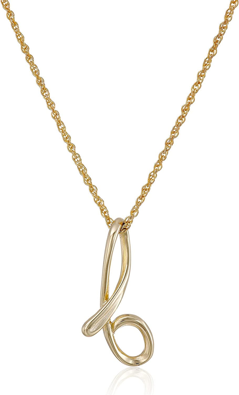 Collection Sterling Silver Initial Pendant Necklace Gold / B