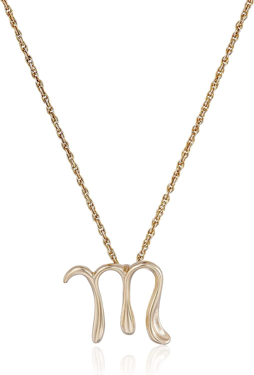 Collection Sterling Silver Initial Pendant Necklace Gold / M