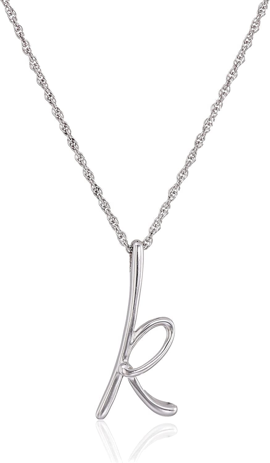 Collection Sterling Silver Initial Pendant Necklace Silver / K