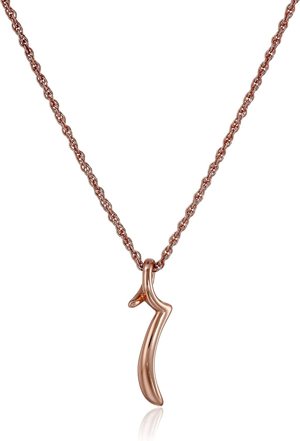 Collection Sterling Silver Initial Pendant Necklace Rose gold / R