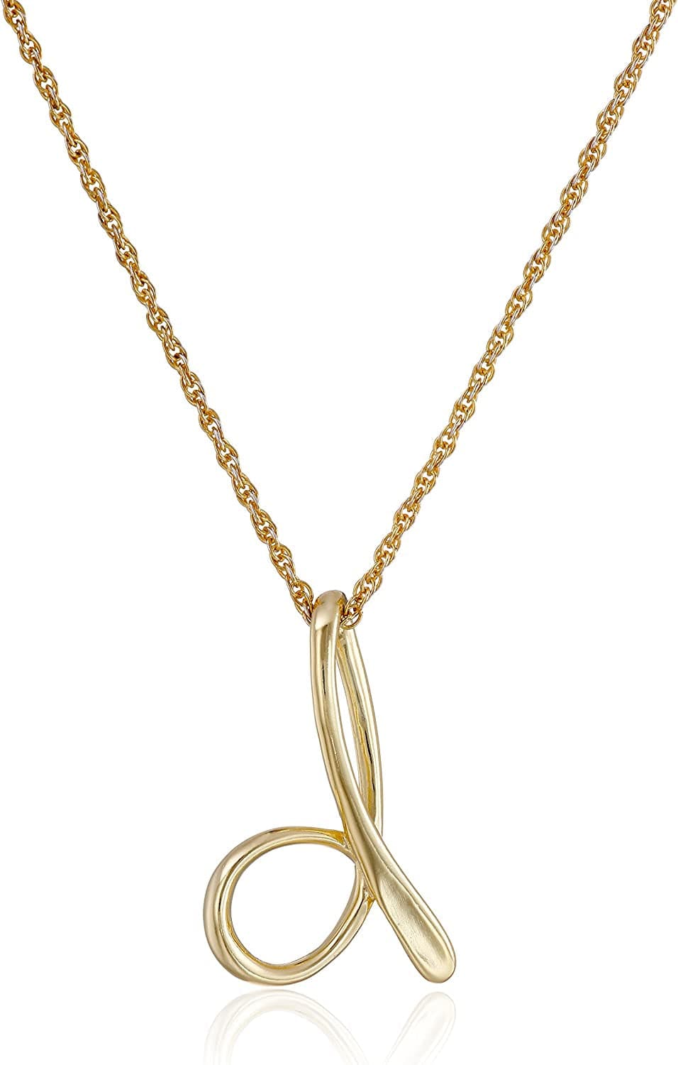 Collection Sterling Silver Initial Pendant Necklace Gold / D