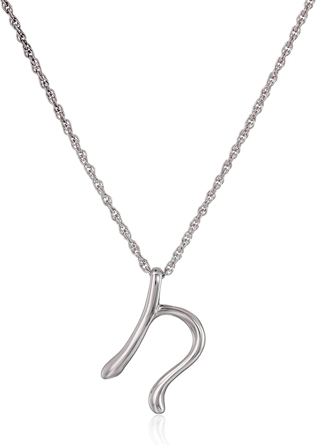 Collection Sterling Silver Initial Pendant Necklace Silver / N