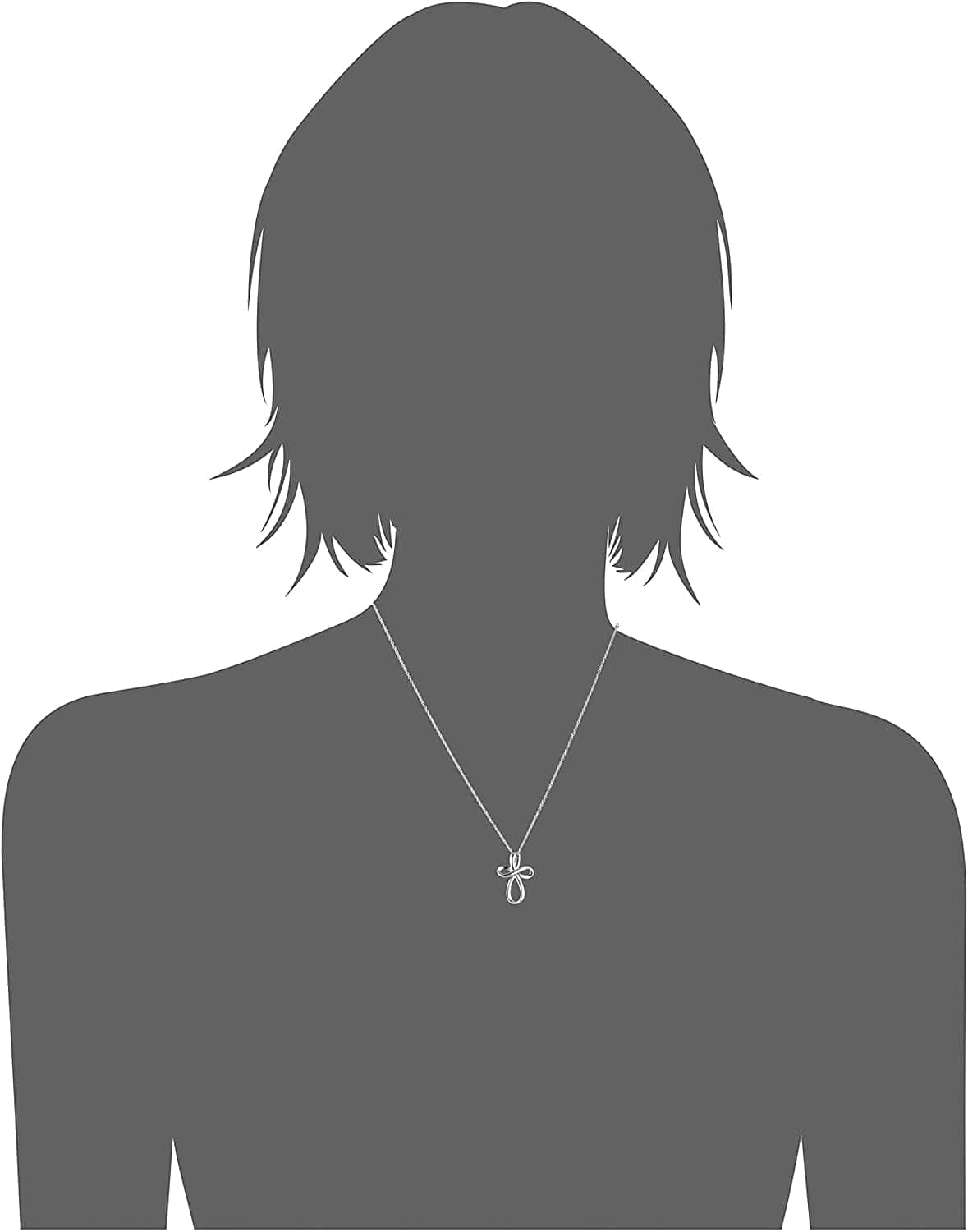 Collection Sterling Silver Open Loop Cross Pendant Necklace 18"