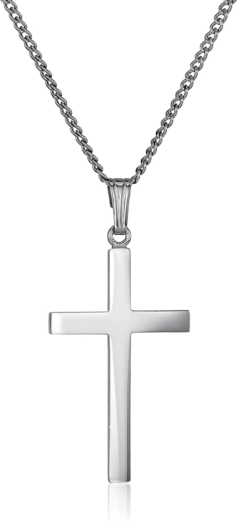 Collection Sterling Silver Polished Cross Pendant Necklace 16 Inches