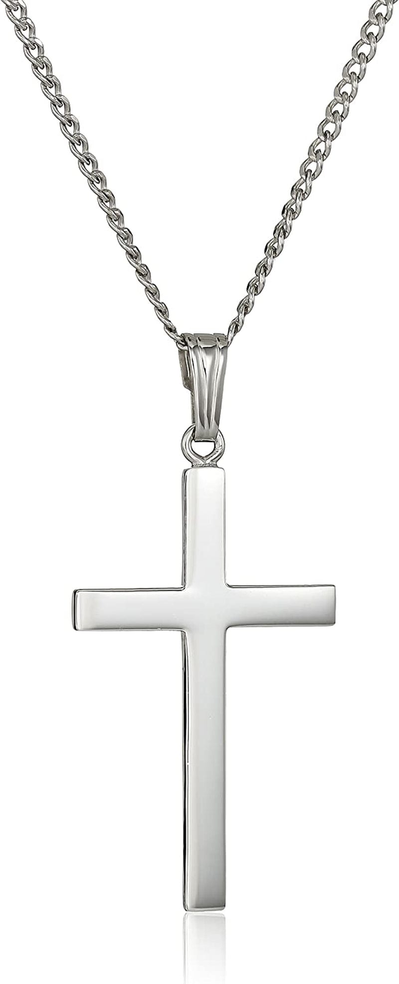 Collection Sterling Silver Polished Cross Pendant Necklace 20 Inches