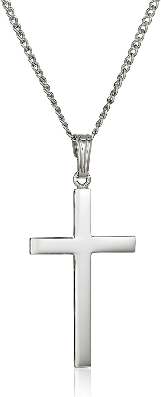 Collection Sterling Silver Polished Cross Pendant Necklace 20 Inches