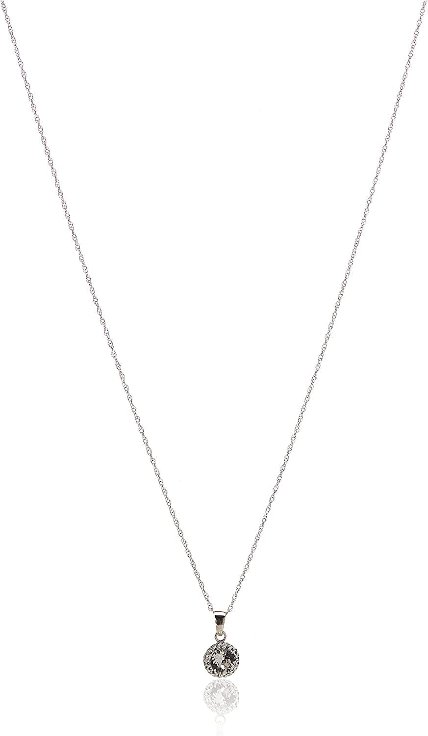 Collection Sterling Silver Swarovski Crystal Halo Pendant Necklace, 18" White