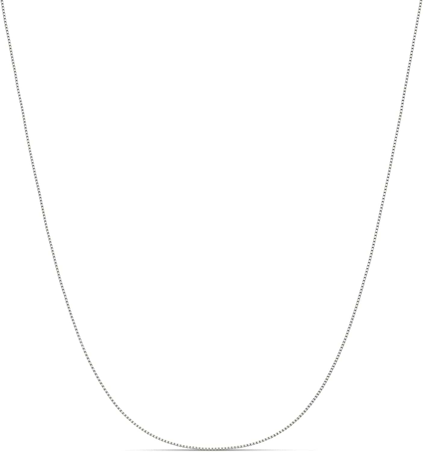 Collection Sterling Silver Thin 0.6Mm Box Chain Necklace Silver / 16 Inches