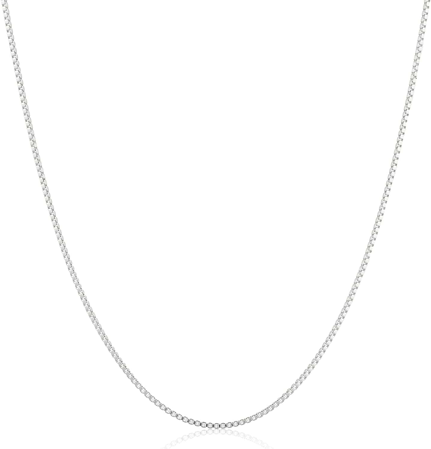 Collection Sterling Silver Thin 0.6Mm Box Chain Necklace Silver / 24 Inches