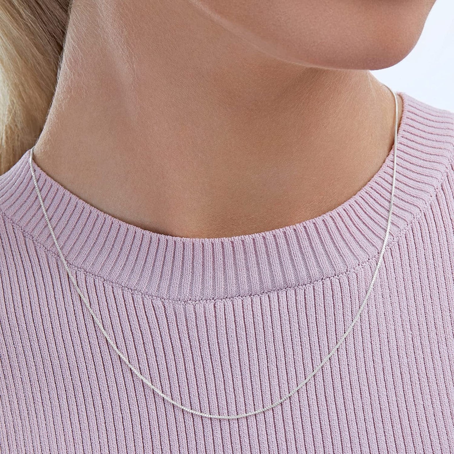 Collection Sterling Silver Thin 0.6Mm Box Chain Necklace