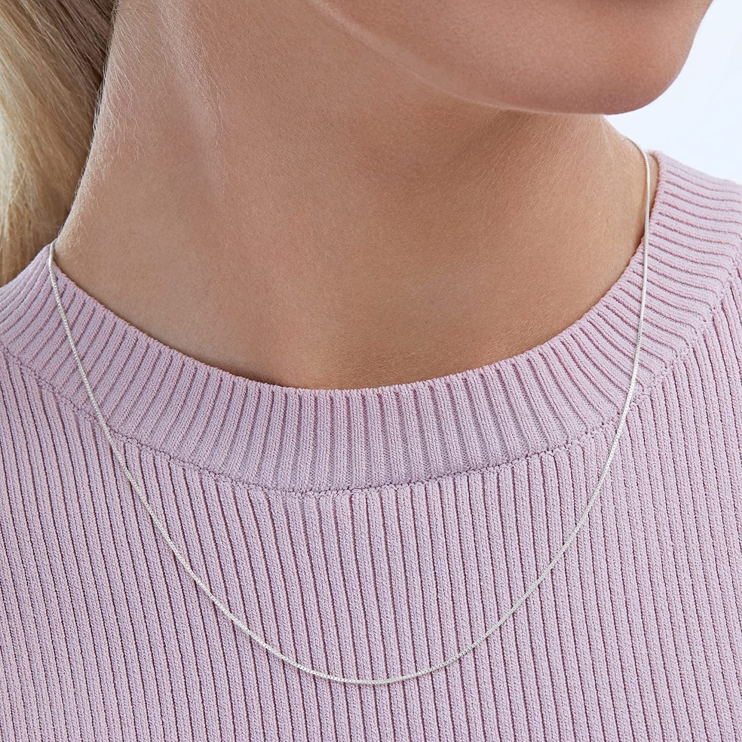 Collection Sterling Silver Thin 0.6Mm Box Chain Necklace