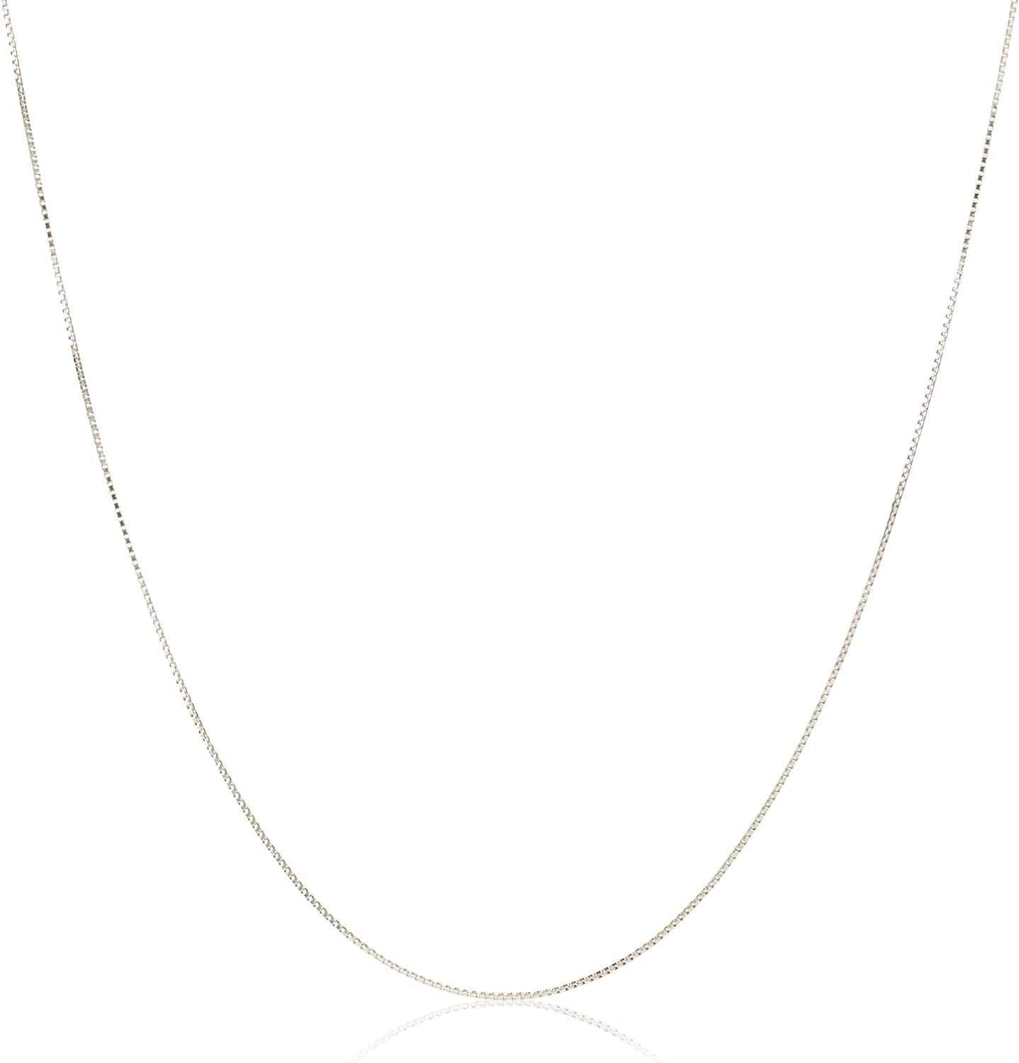 Collection Sterling Silver Thin 0.6Mm Box Chain Necklace Silver / 18 Inches