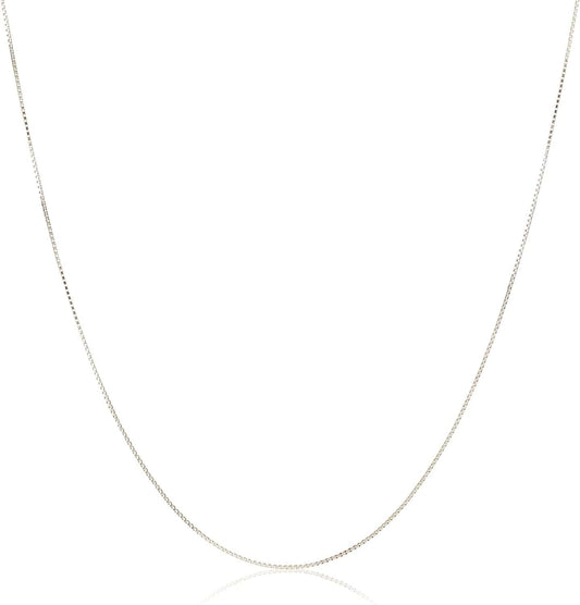 Collection Sterling Silver Thin 0.6Mm Box Chain Necklace Silver / 18 Inches