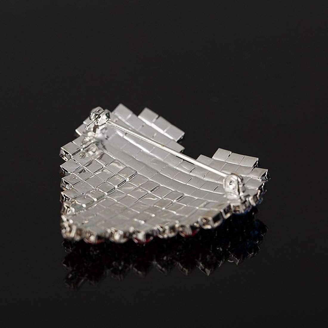 Colorful Clouds Brooch Pins American Flag Patriotic Crystal Rhinestone Heart Lapel Brooches Fashion Broches Jewelry for Women,Blue