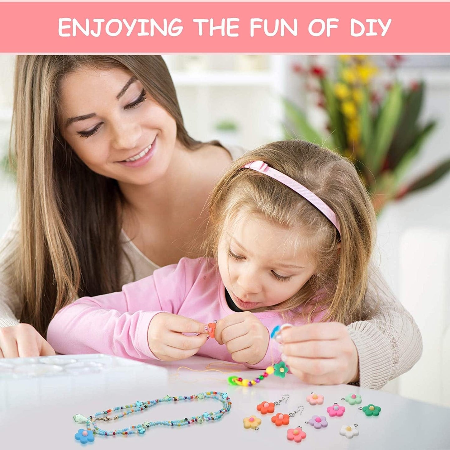 Colorful Flower Pendant Charms Resin Flower Charms for Jewelry Making Necklace Bracelet Earring DIY Jewelry Accessories Charms (96 Pieces)