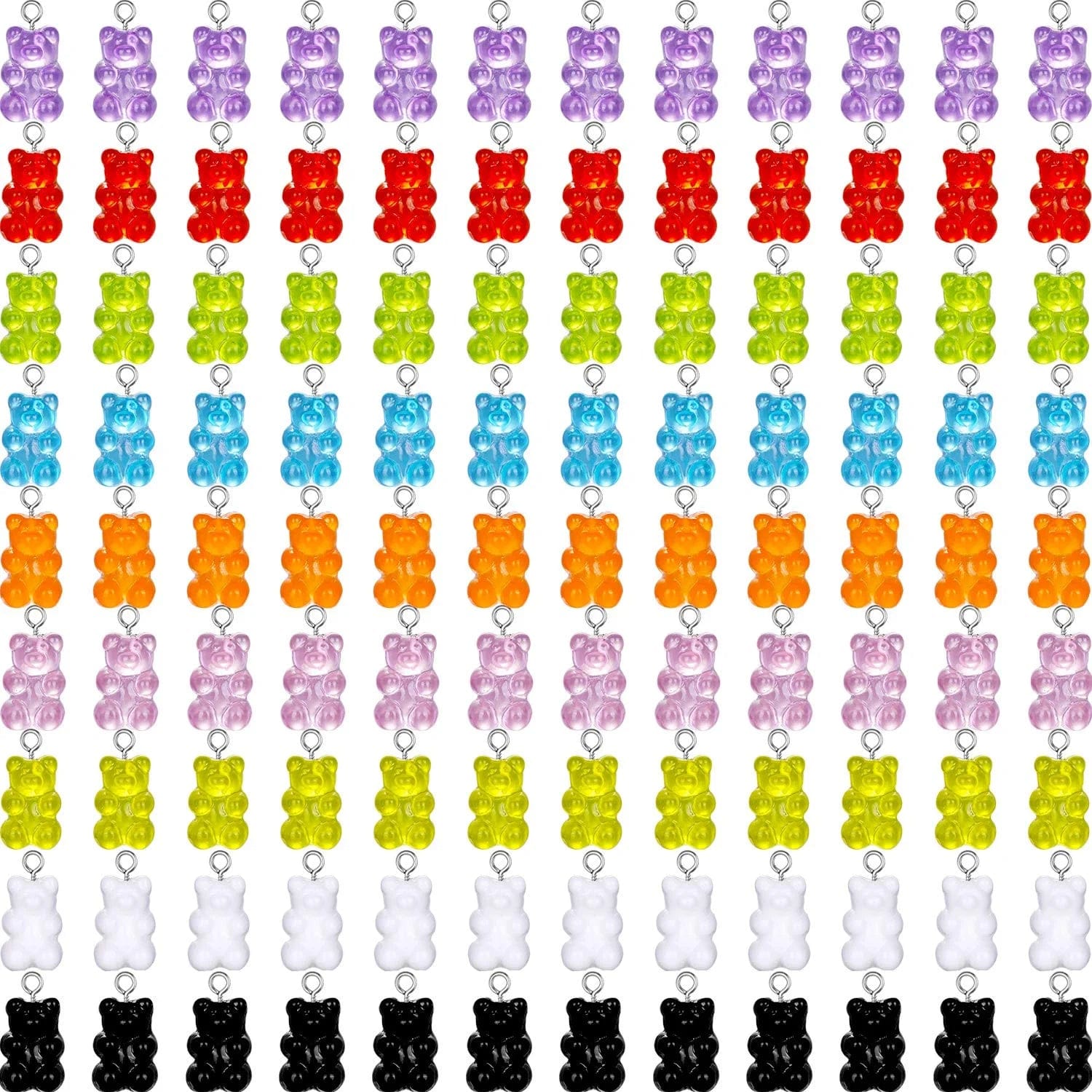 Colorful Gummy Resin Bear Charms Pendants Resin Bear Keychains for DIY Jewelry Necklace Supplies (54) 225