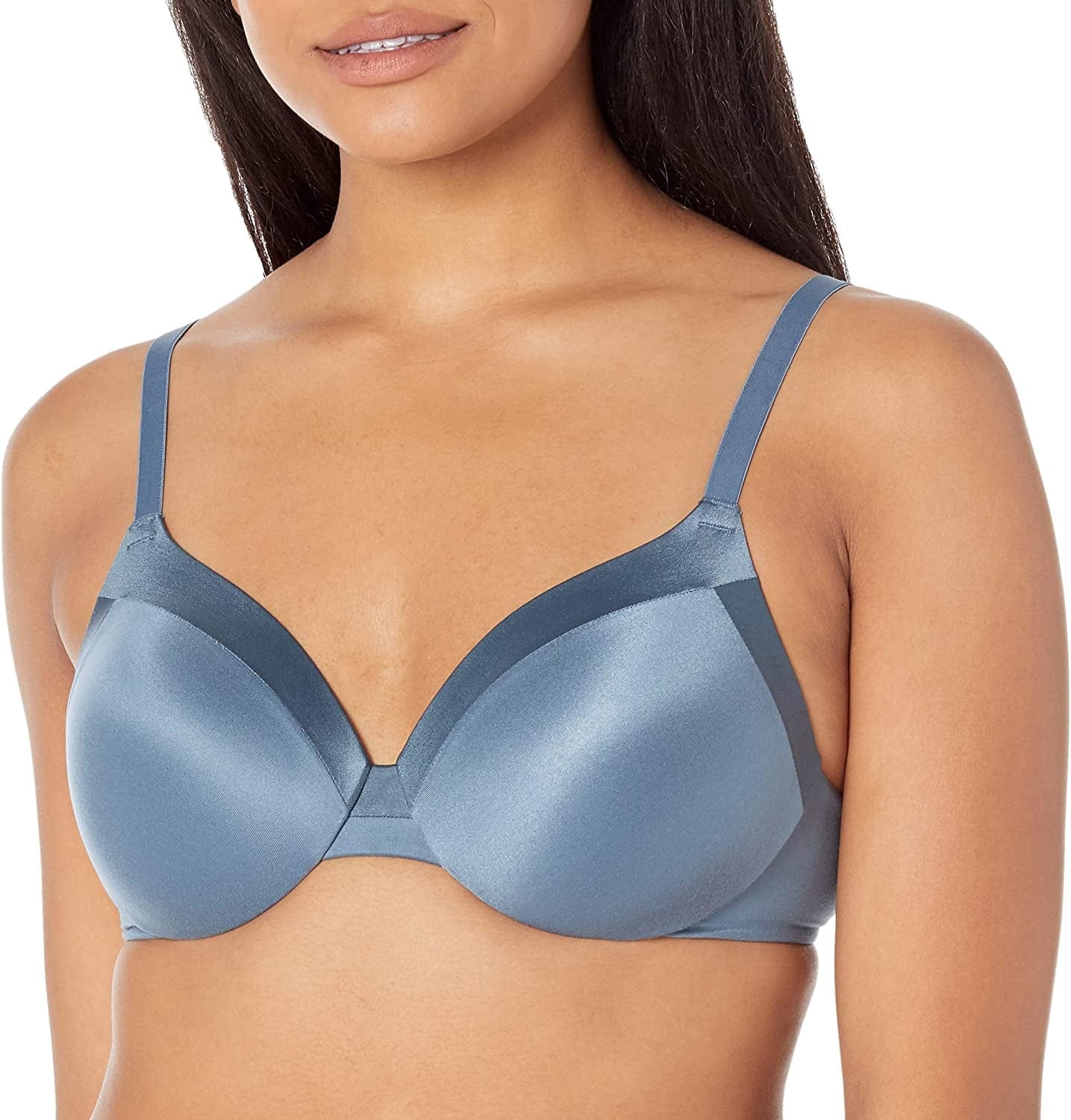 Comfort Devotion Underwire Bra, Full-Coverage Comfortable Bra with Cushionwire for Support, Smoothing Bra Bleached Indigo / 40D