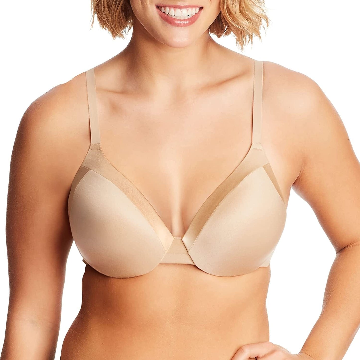 Comfort Devotion Underwire Bra, Full-Coverage Comfortable Bra with Cushionwire for Support, Smoothing Bra Body Beige / 42B