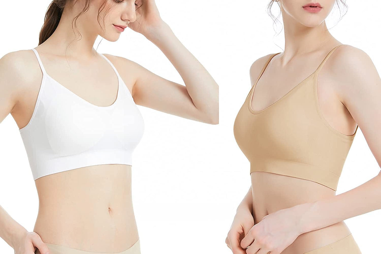 Comfyin Padded Bralette for Women Straps Sleep Bras Seamless Yoga Bras 3 Pack