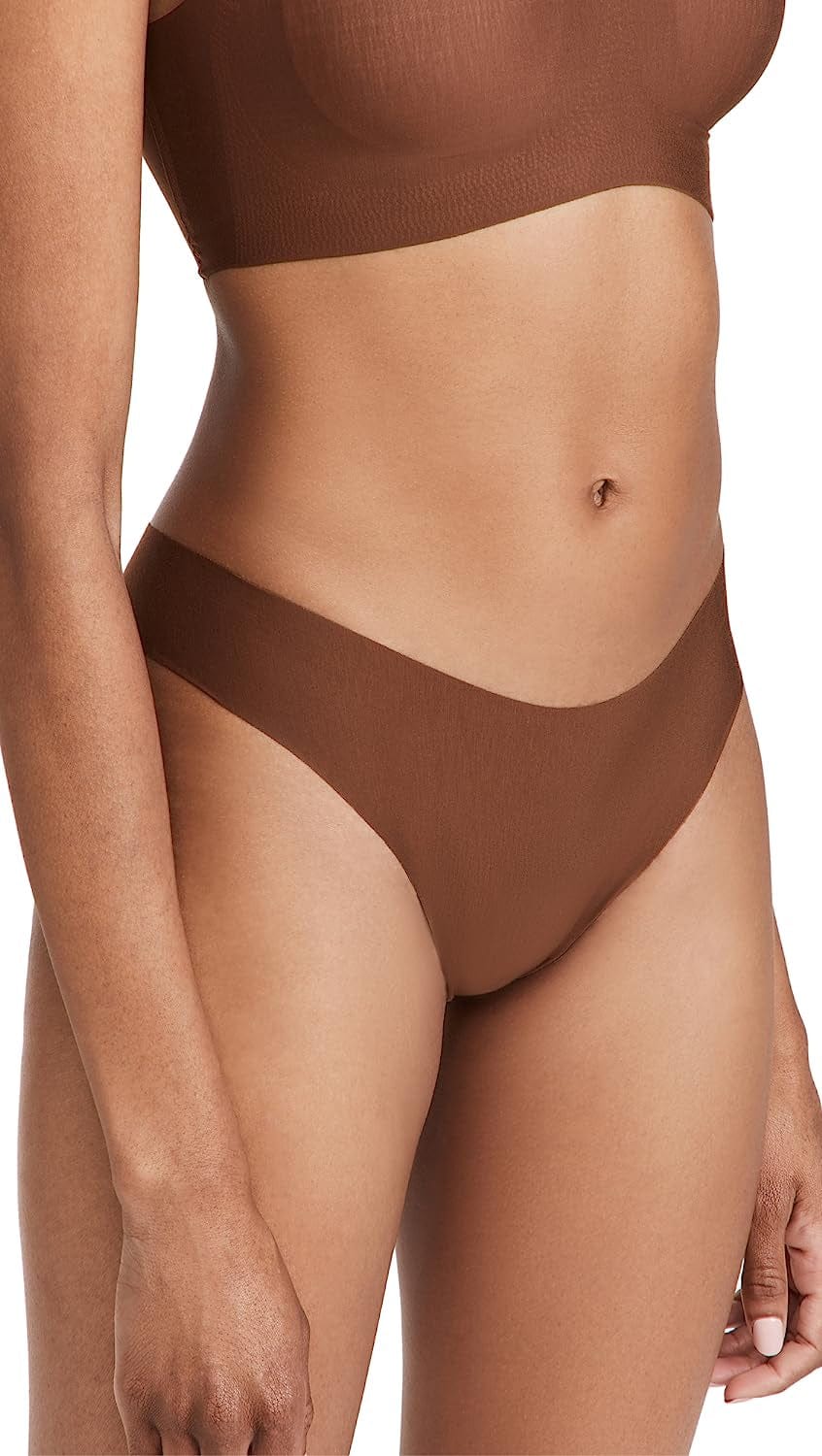 Commando Women'S Butter Mid Rise Thong Cinnamon / Large