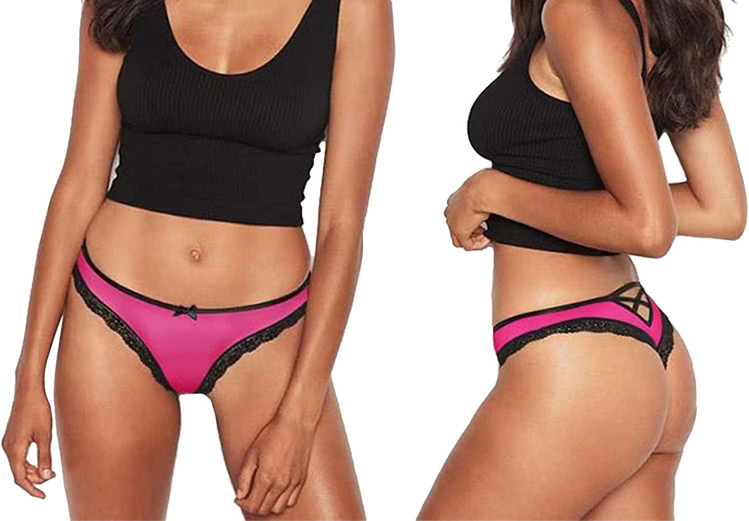 Confonze Sexy V-Back Criss Cross Panties Women Floral Lace Underwear Women'S Lingerie Bandage Briefs