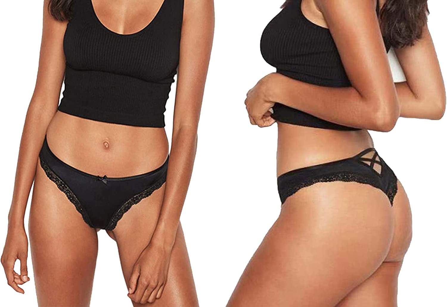 Confonze Sexy V-Back Criss Cross Panties Women Floral Lace Underwear Women'S Lingerie Bandage Briefs