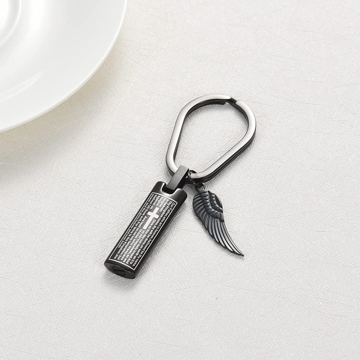 Constantlife Cremation Necklace Cremation Jewelry 30Mm Lord'S Prayer Stainless Steel Polished Cube Cremation Pendant Memorial Ashes Keepsake Urn Necklace