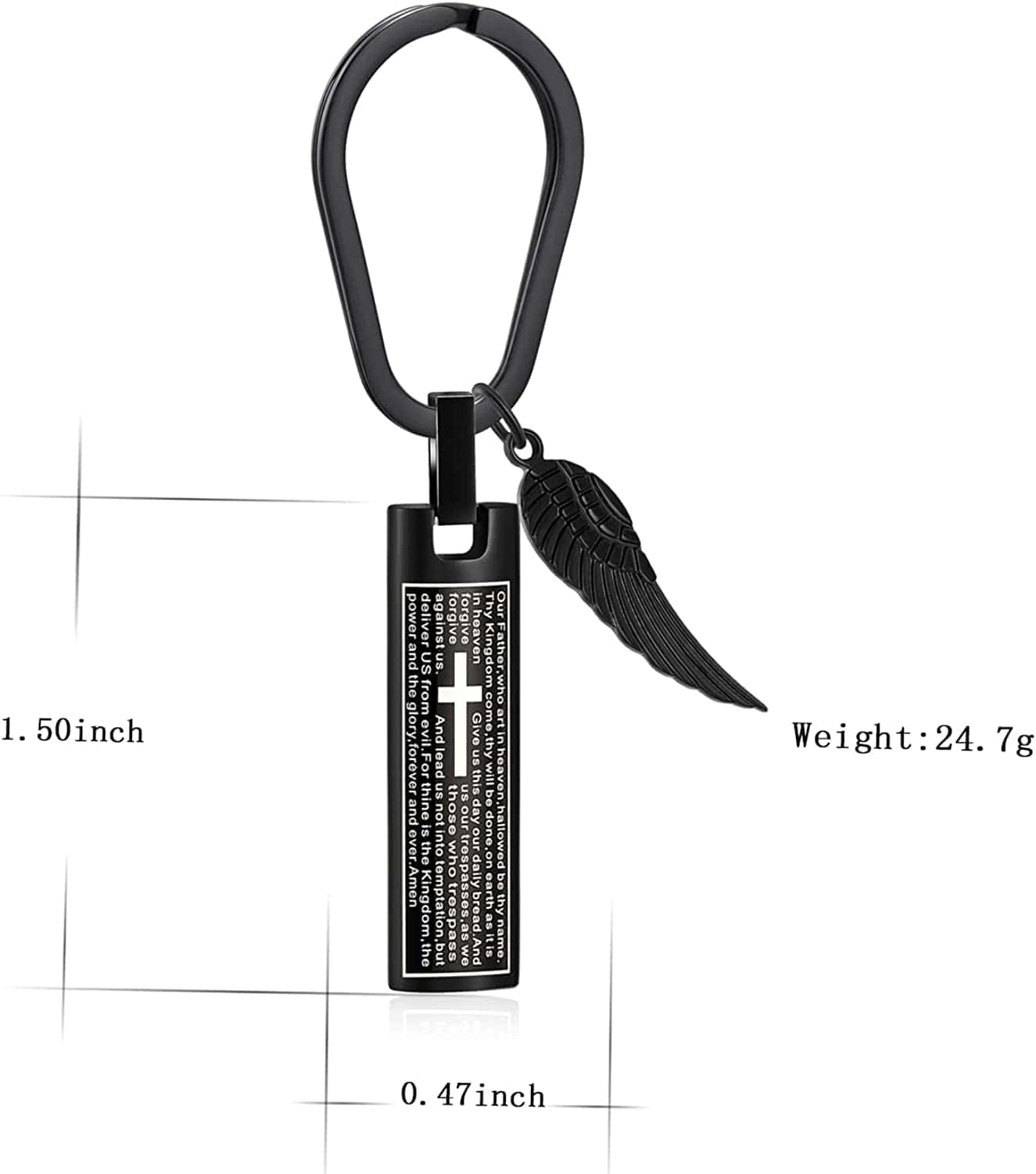 Constantlife Cremation Necklace Cremation Jewelry 30Mm Lord'S Prayer Stainless Steel Polished Cube Cremation Pendant Memorial Ashes Keepsake Urn Necklace