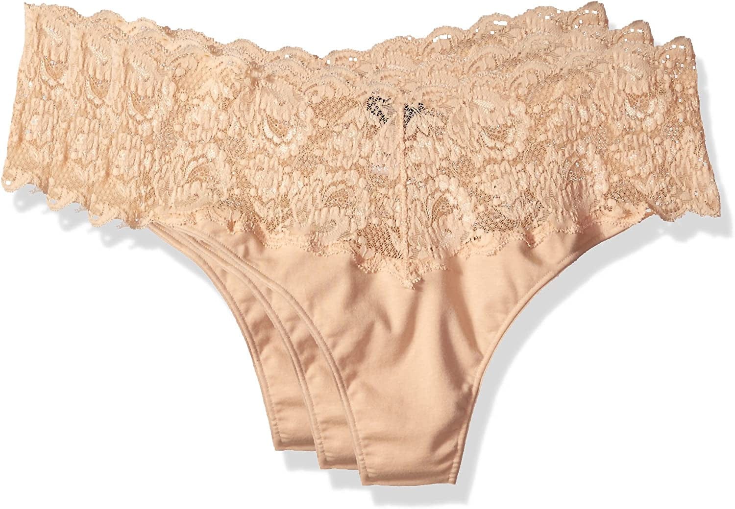 Cosabella Women'S Say Never Lovelie Thong plus Size 3 Pack Set Blush/Blush/Blush / 18-22