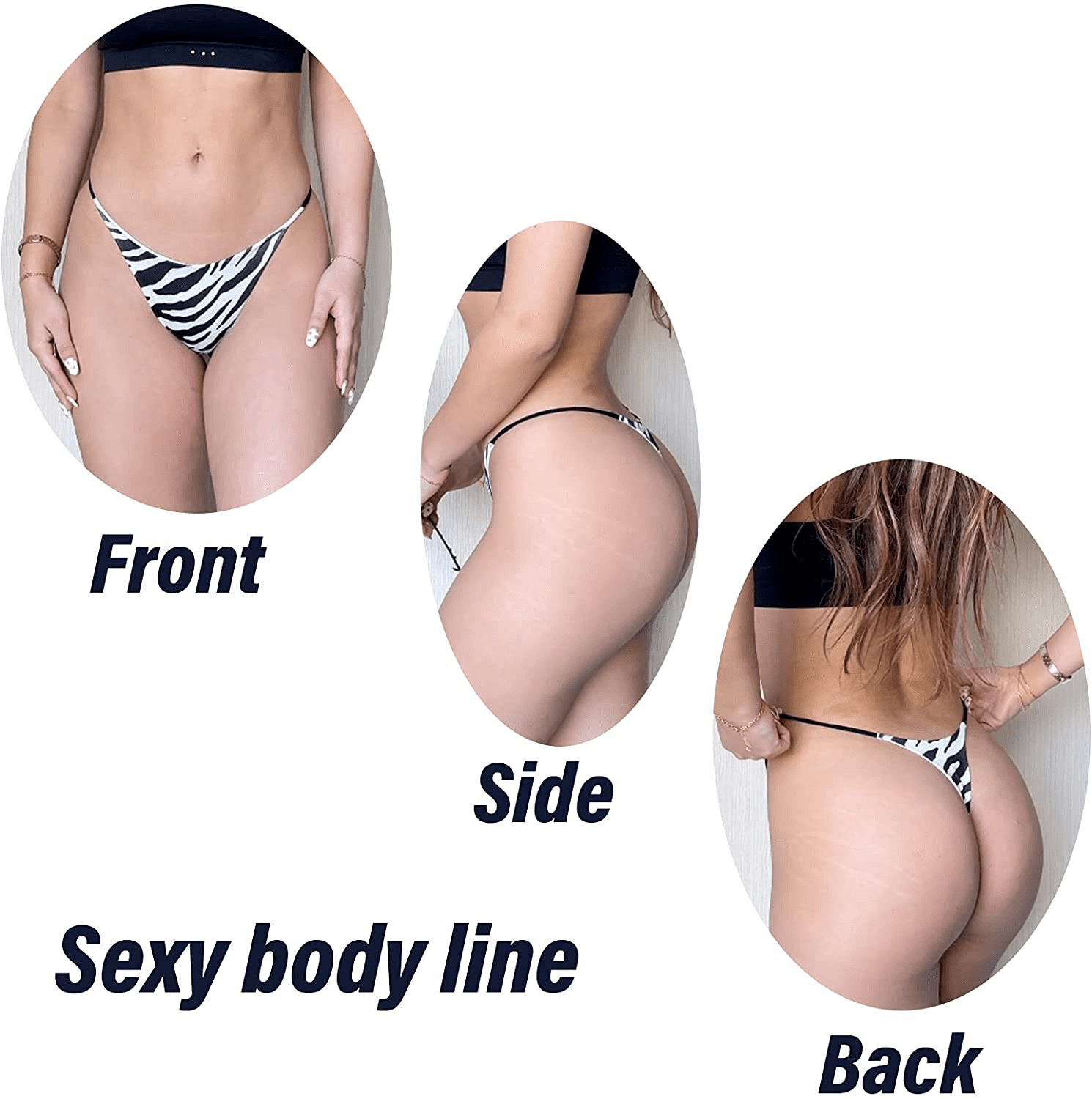 Cotton Thongs for Women Sexy Seamless Woman G String Panties 3 Pack Set Apparel & Accessories > Clothing > Underwear & Socks > Underwear KUKU PANDA