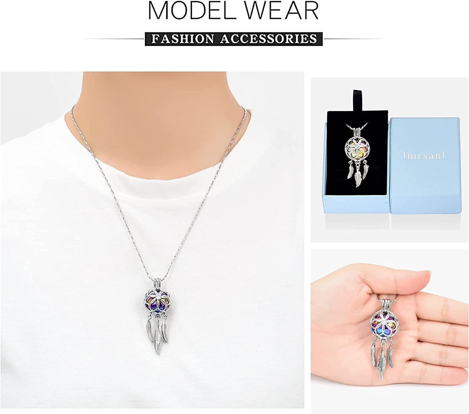 Cremation Jewelry Dream Catcher Urn Necklace for Ashes Flower with Feather Wings Ashes Pendant Necklace Cremation Keepsake Jewelry for Women Men Pet