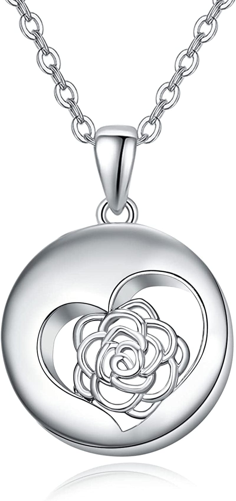Cremation Jewelry for Ashes 925 Sterling Silver Urn Necklace for Ashes Keepsake Memories Necklace… Rose Flower
