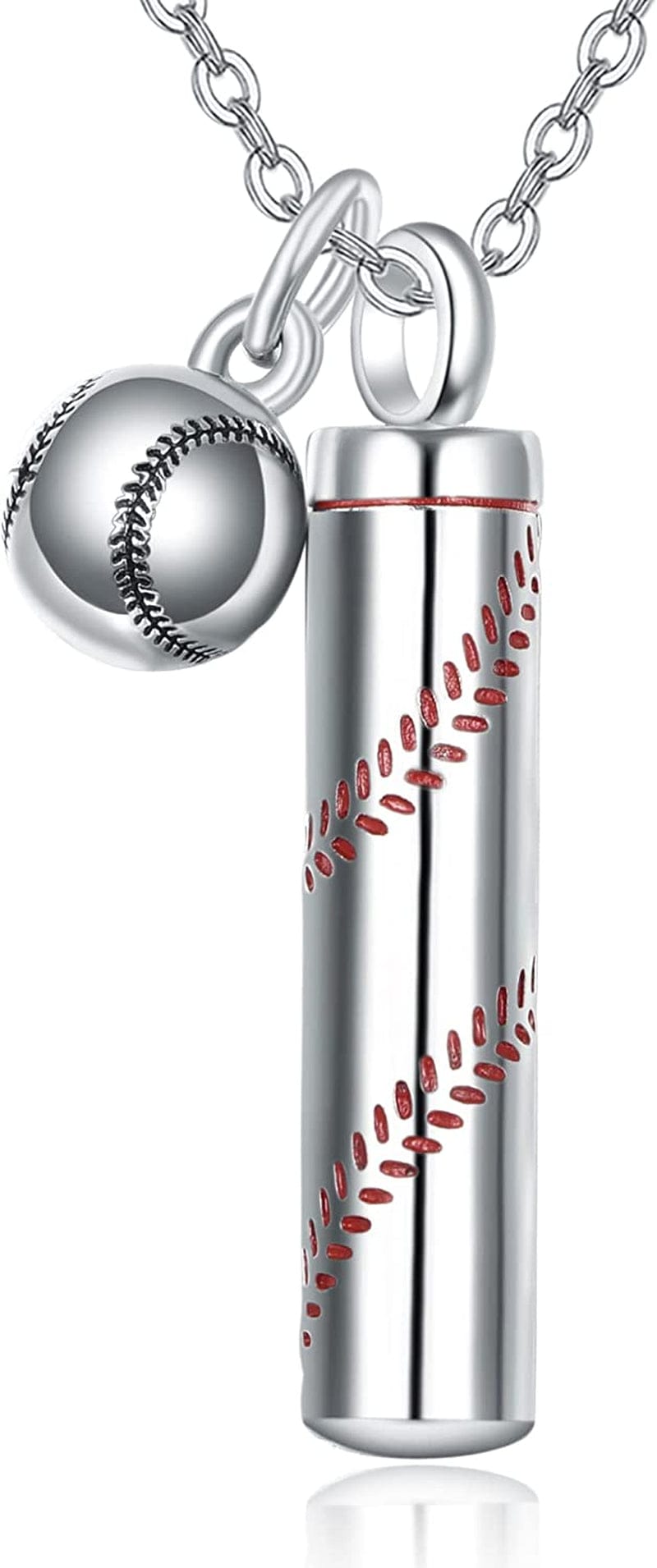 Cremation Jewelry for Ashes 925 Sterling Silver Urn Necklace for Ashes Keepsake Memories Necklace… Baseball Urn