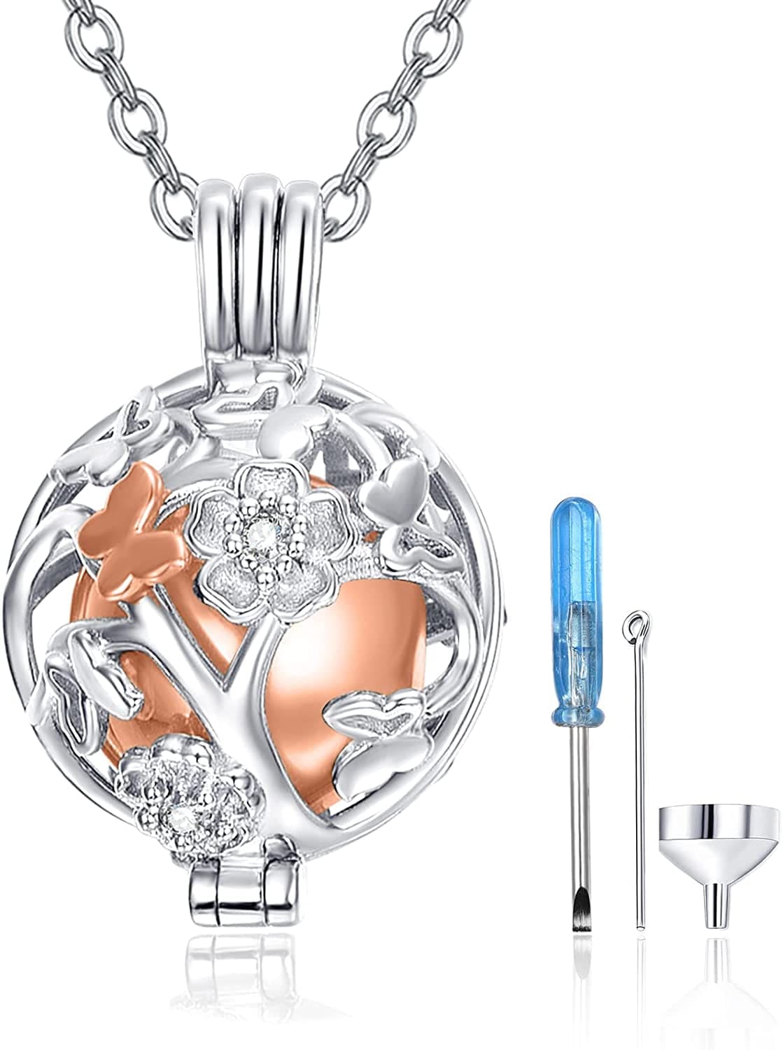 Cremation Jewelry for Ashes 925 Sterling Silver Urn Necklace for Ashes Keepsake Memories Necklace… Butterfly Urn