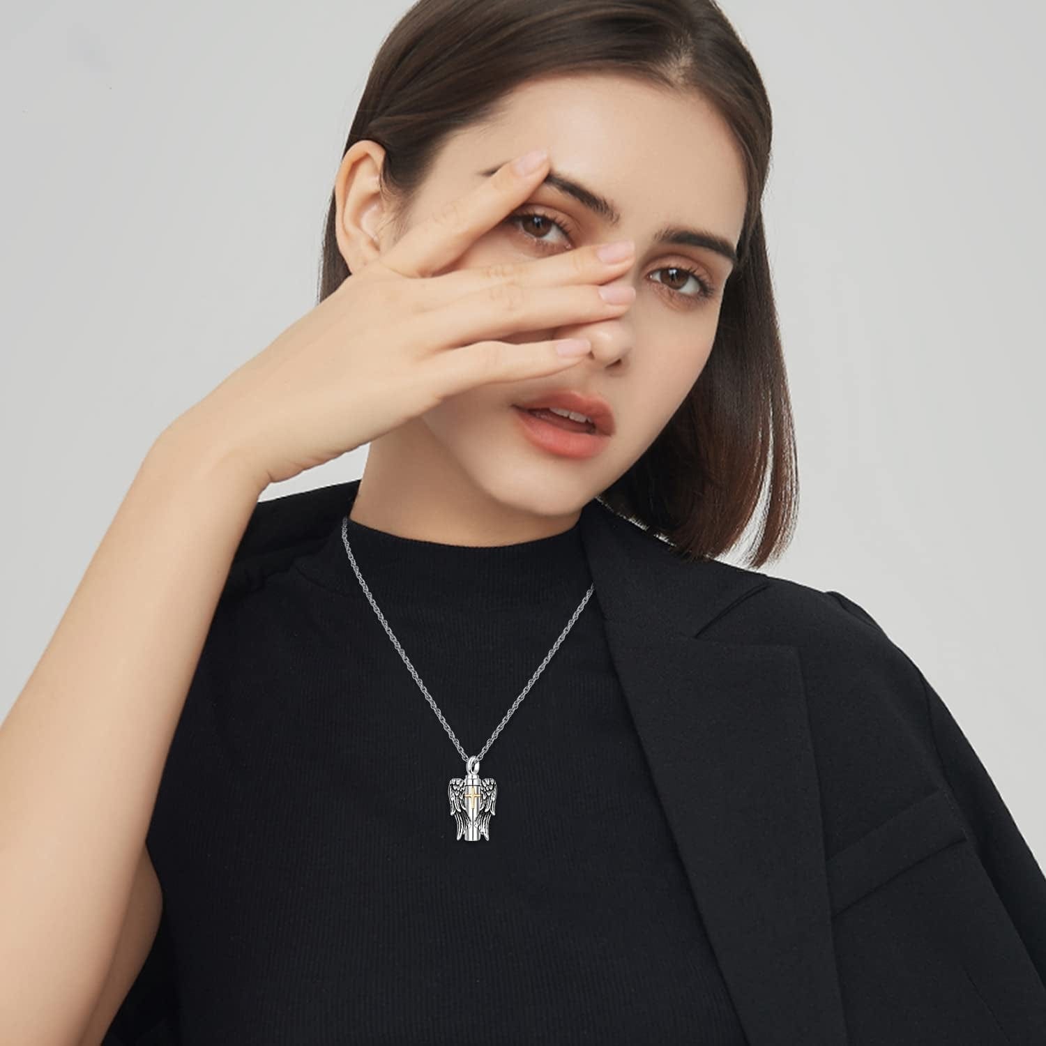 Cremation Jewelry for Ashes 925 Sterling Silver Urn Necklace for Ashes Keepsake Memories Necklace…