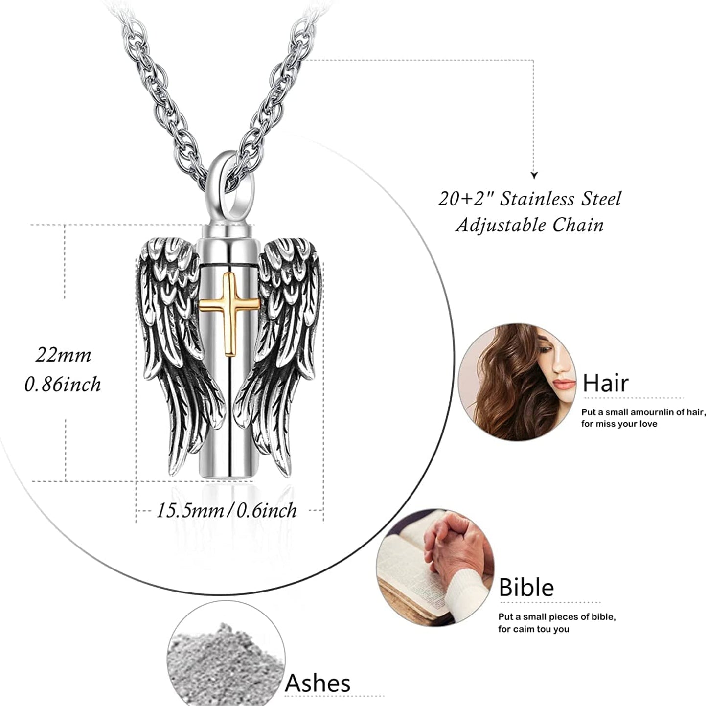 Cremation Jewelry for Ashes 925 Sterling Silver Urn Necklace for Ashes Keepsake Memories Necklace…