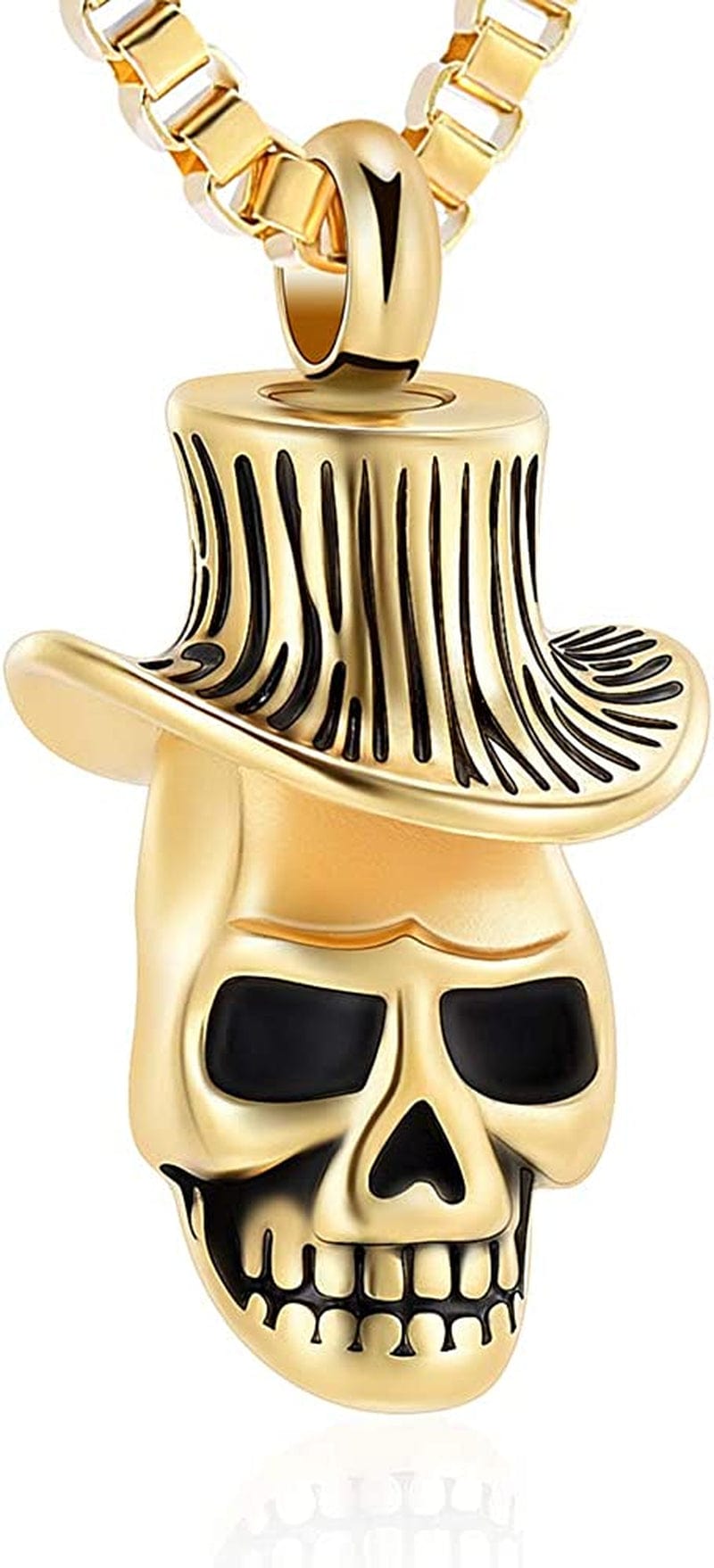 Cremation Jewelry for Ashes Urn Necklace for Ashes Skull Urn Necklace for Pet Human Ashes Urn Pendant for Men Women Memorial Ash Keepsake Gold