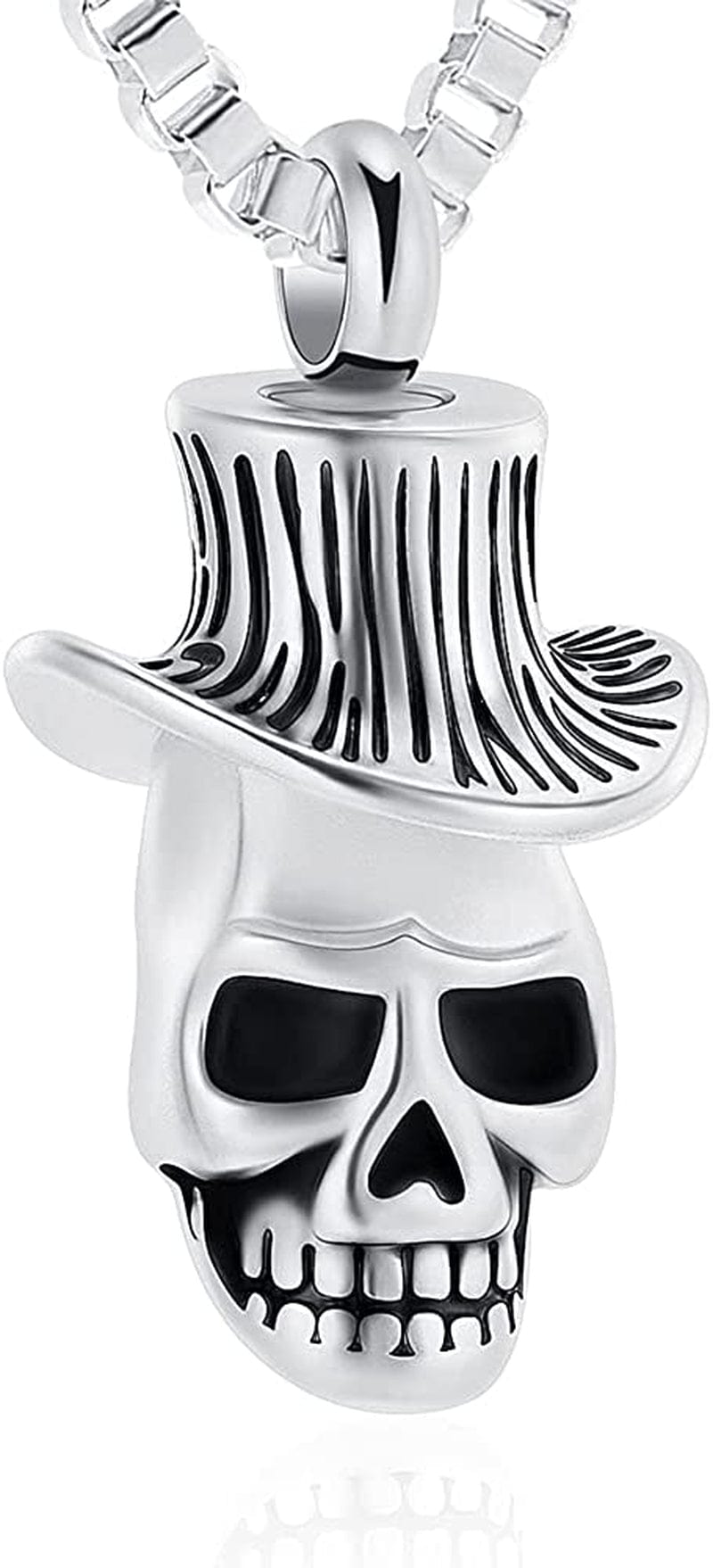 Cremation Jewelry for Ashes Urn Necklace for Ashes Skull Urn Necklace for Pet Human Ashes Urn Pendant for Men Women Memorial Ash Keepsake Silver