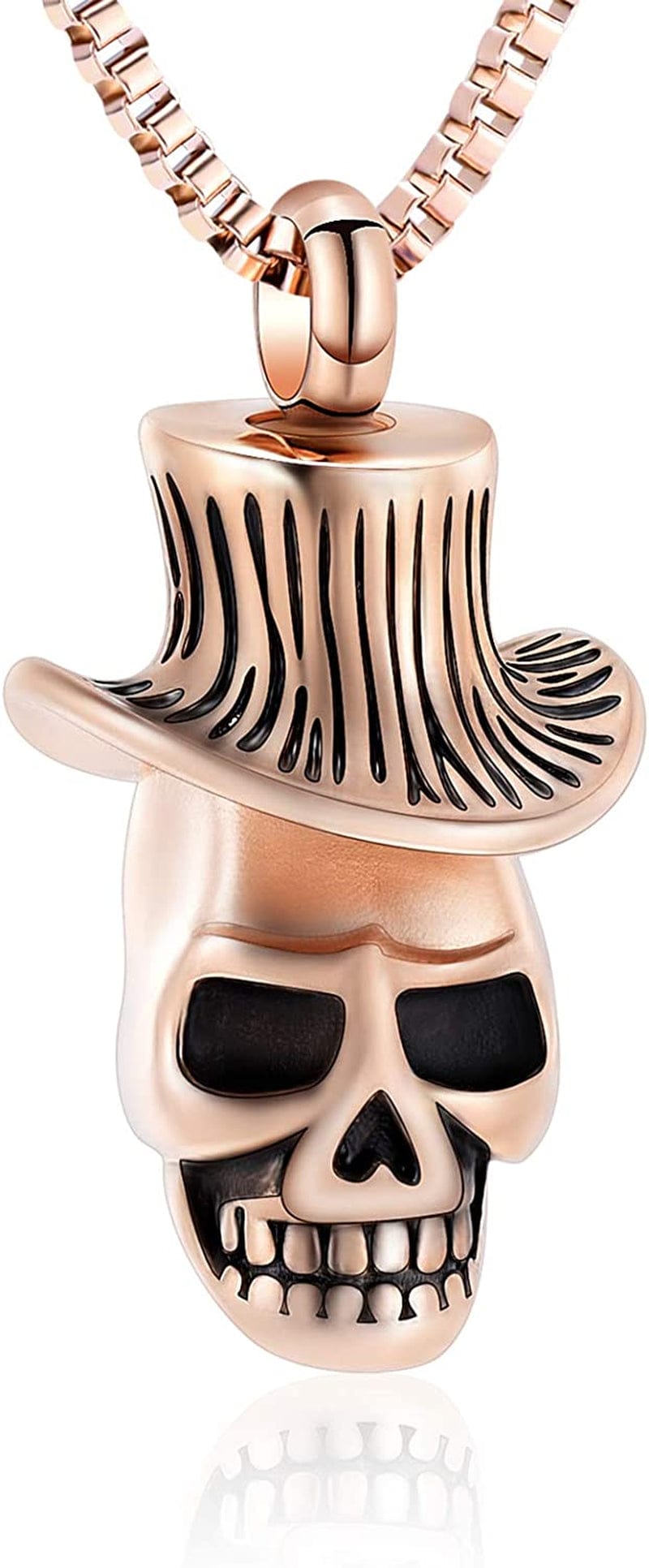 Cremation Jewelry for Ashes Urn Necklace for Ashes Skull Urn Necklace for Pet Human Ashes Urn Pendant for Men Women Memorial Ash Keepsake Rose Gold