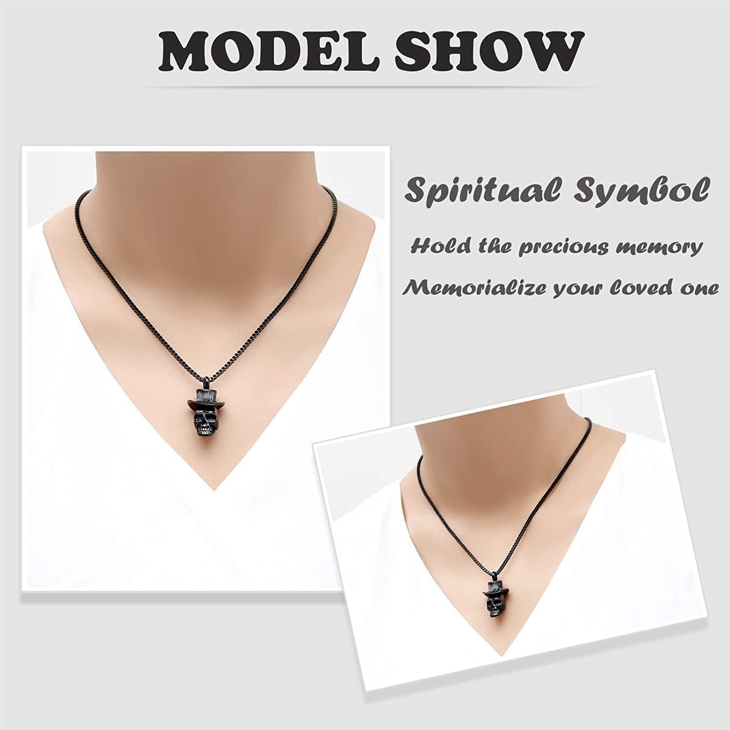 Cremation Jewelry for Ashes Urn Necklace for Ashes Skull Urn Necklace for Pet Human Ashes Urn Pendant for Men Women Memorial Ash Keepsake