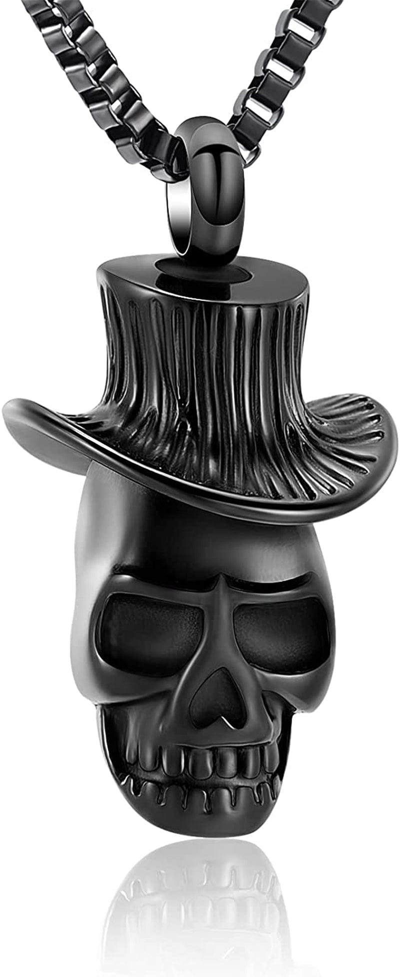 Cremation Jewelry for Ashes Urn Necklace for Ashes Skull Urn Necklace for Pet Human Ashes Urn Pendant for Men Women Memorial Ash Keepsake Black