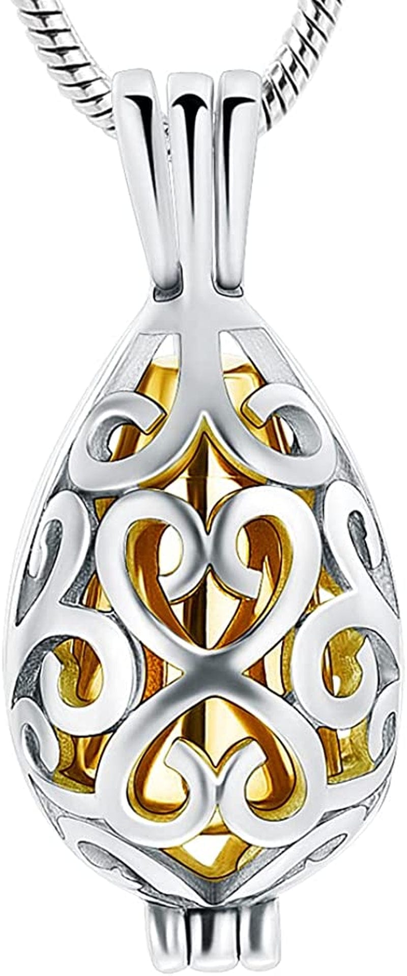 Cremation Jewelry Urn Pendant Necklace with Hollow Urn Cremation Jewelry for Ashes Lotus Flower Shape G-Drop