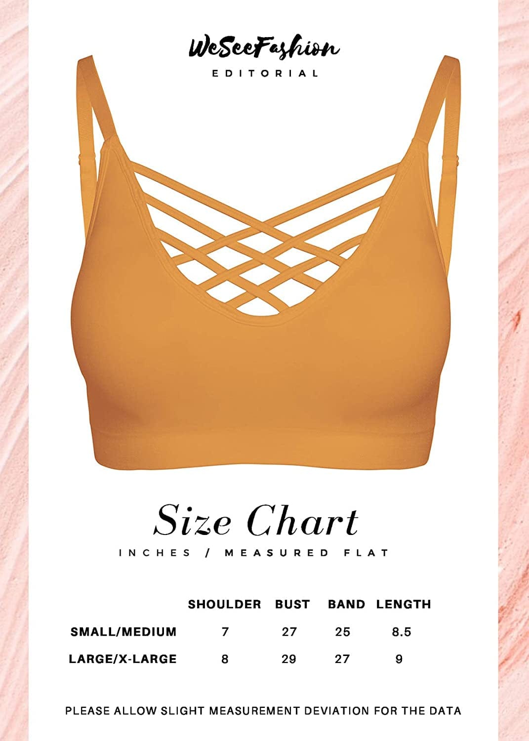 Crisscross Seamless Padded Bralette – Caged Cami Top with Removable Pads Regular to plus Size