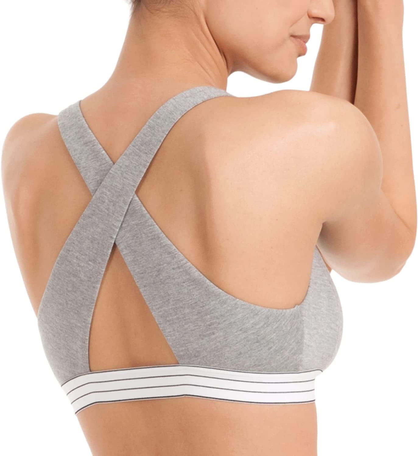 Cross Back Bralette - Modal Cotton Bra, Wireless Deep V Bra - Lounge Bra, Everyday Bras, and Comfy Bras for Women