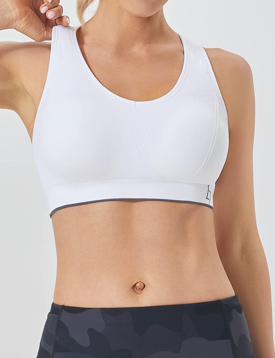 Cross Back Sports Bras for Women - Seamless Sports Bra with Removable Padded for Yoga Gym Workout